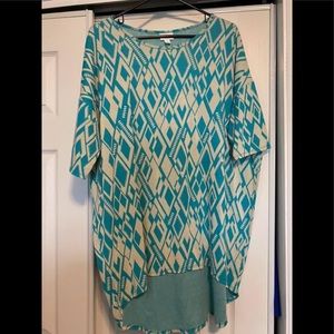 Lula Roe Shirt Irma Size Large Blue